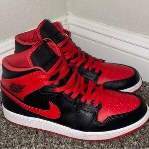 Men’s Air Jordan 1 Mid- Black & Red